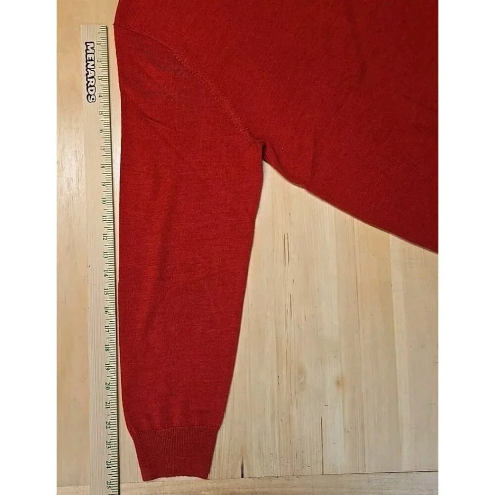 Jos. A. Bank Traveller 100% Merino Wool Sweater Mens Size XL V-Neck Red